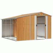 Abri de jardin marron clair 277x279x179 cm acier galvanisé Modèle AbriPeak 147 - 8720845895006