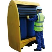 Bac de rétention plastique en PEHD pour 2 fûts - capacité 250 litres - robuste et cadenassable