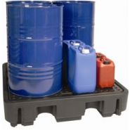 Bac de rétention en polyéthylène pour 4 fûts de 220L - rétention 250L - référence BRPN 4F-250_1