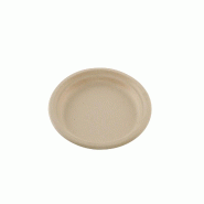Betik Ecoline – 800 unités – Assiette ronde bagasse naturel  – Ø 22 cm - beige Bagasse 1010230