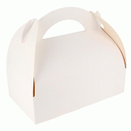 Boite patissière à poignées n°10 blanche 10x17x6cm - par 50