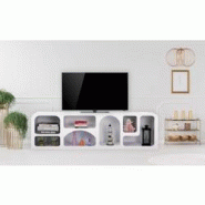 Buffet bas Navalor L160cm design arches style troglodyte Blanc - blanc 3327480074572 Buffet bas Navalor L160cm design arches style troglodyte Blanc - blanc 3327480074572
