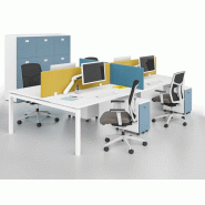 Bureau bench 4 personnes en bois blanc pratique Bureau bench 4 personnes en bois blanc pratique