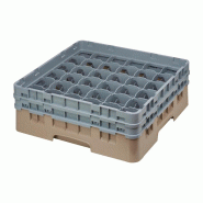 Casier à verres 36 compartiments Camrack beige hauteur max 133mm - 500 x 500 x 143 mm - CAMBRO - 0615402620147_0