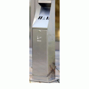 Cendrier sur colonne en acier inoxydable - à poser - capacité 5,5L - avec capot basculant et fermeture à clé Cendrier sur colonne en acier inoxydable - à poser - capacité 5,5L - avec capot basculant et fermeture à clé