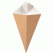 Cornet à frites carton avec languette pour sauces Kraft 250g 16x27cm - par 1200