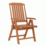 COSTWAY Chaise de jardin pliante, chaise à dossier haut, chaise de balcon en plastique résistante aux intempéries, 63 x 55 x 101 cm (marron) - marr