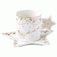 EASY LIFE Coffret Tasse à thé 17,5 cl + sous-tasse - Christmas Lights - 035-1235972