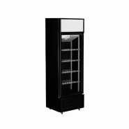 El fume – Vitrine réfrigérée 300 litres, 1 porte | Réfrigérateur professionnel pour boissons pour la restauration | 550 × 500 × 1750 mm - noir 9004.