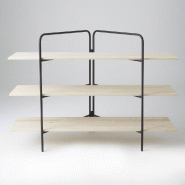 Etagere Symira structure noire 3 tablettes bois L170xH 120cm