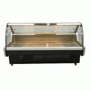 Gasfrit – Vitrine charcuterie coloris noir – 2000 × 1050 × 1200 mm – Réfrigération statique – Verre courbé - noir inox gtb06
