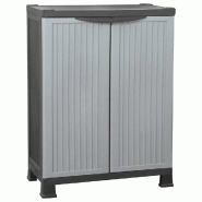 Helloshop26 - Armoire de rangement compacte 68 x 39 x 92 cm avec 2 étagères verrouillable bureau garage en plastique gris 02_0046941 - gris 30002345