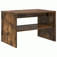 Helloshop26 - Meuble TV design fonctionnel 60 x 40 x 40 cm double fonction rangement en bois d'ingénierie chêne fumé 02_0051223 - Bois massif 30002