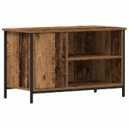 Helloshop26 - Meuble TV rectangulaire moderne avec rangement pratique salon 80 x 40 x 50 cm en bois ancien 02_0051823 - Bois massif 3000237110548