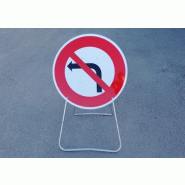 Panneau de signalisation Interdit de tourner à gauche BK2a - Classe 1 - Acier Galvanisé