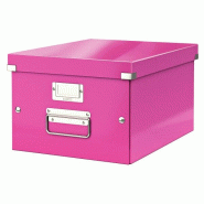 LEITZ Lot de 6 Boîte de rangement Click & Store Wow, format A4, coloris rose métallique - rose 60440023