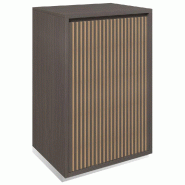 Meuble Vertigo T01 1 porte MDF naturel et noyer foncé - 60x47x93cm