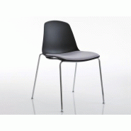 Lot de 4 chaises Epoca avec placet d'assise et 4 pieds chromés Lot de 4 chaises Epoca avec placet d'assise et 4 pieds chromés