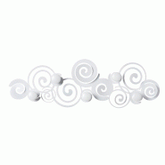 Orfeo Cintre mural moderne blanc Fabriquée en Italie en fer, 6 crochets, gain de place pour entrée, chambre et salle de bain - blanc 8050539905392