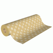Papier cadeau kraft brun Flocons blancs en 0,70x250m