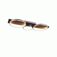 Plafonnier LED, 33W, titane et bois naturel - variateur 3 niveaux - Trio - Medera - beige 4017807588439