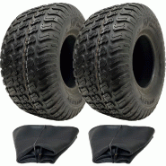 Pneu et chambre à air pour tondeuse à gazon 13x6,50-6 P332 Multi Turf 4 plis homologué pour la route (lot de 2)