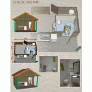 Sanitaires publics extérieurs Sanilodge DUO - 2 cabines accessibles PMR, résine polyester, équipement complet_1