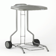 Tournus PORTE-SAC MOBILE couvercle à pédale, pour sacs 50/100 l. Dimensions 450 x 535 mm hauteur 700 mm - gris inox 804464 Tournus PORTE-SAC MOBILE couvercle à pédale, pour sacs 50/100 l. Dimensions 450 x 535 mm hauteur 700 mm - gris inox 804464