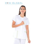 Tunique de travail femme - manches courtes kimono, coton et polyester, 3 poches - ARLETTE REMI CONFECTION_0