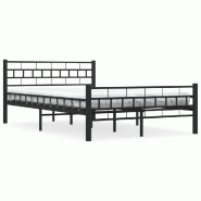 VidaXL Cadre de lit sans matelas noir acier 140x200 cm Modèle Vervelor - 285278