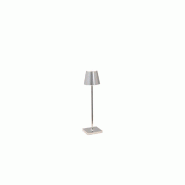 Zafferano Lampe De Table Led Poldina Pro Micro Chrome Poli, Rechargeable Et Dimmable Avec Une Autonomie Allant Jusqu'À 12 Heures - gris 8054144506456