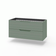 AQA Design Meuble sous-vasque en MDF 2 tiroirs SOLMIRA vert sauge L.100 P.45 H.50 MPSO150-SAL - vert Bois manufacturé MPSO150-SAL