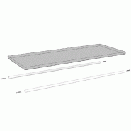 Barre support tablette 101x4,4cm p/portant Round  - par 2 - blanc mat