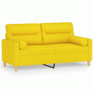 Canapé 2 places avec oreillers jaune clair 140 cm tissu Modèle Marnel - 8721012057937