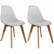 Chaise scandinave assise grosse maille (Lot de 2) gris The Home Deco Factory - gris 3700866332457 Chaise scandinave assise grosse maille (Lot de 2) gris The Home Deco Factory - gris 3700866332457