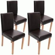 Décoshop26 - Lot de 4 chaises de salle à manger cuisine en cuir marron pieds en bois clair design moderne 04_0000557 - marron 3000047132693 Décoshop26 - Lot de 4 chaises de salle à manger cuisine en cuir marron pieds en bois clair design moderne 04_0000557 - marron 3000047132693