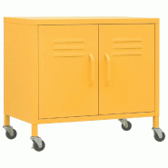 Helloshop26 - Armoire de rangement mobile avec étagère réglable 60 x 35 x 56 cm en acier jaune moutarde 02_0046896 - jaune acier 3000234485571