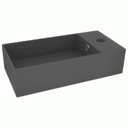 Helloshop26 - Lavabo salle de bain avec trop-plein rectangle 48 x 25 cm céramique gris foncé 02_0002736 - 3000102361532