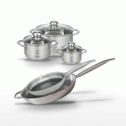 Lot de 2 Poêles 28/32 cm et 3 Faitouts 12/16/24 cm Elo Relief Solution - gris 3176239942330