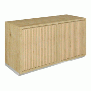 Meuble Vertigo T01 4 tiroirs à l'anglaise MDF nat et chêne clair 120x47x60 cm