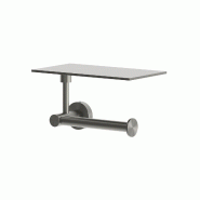 Porte-rouleau papier toilette en acier inox satiné couleur canne fucile pour appui, design moderne, durable SINED - gris inox PORTA-ROTOLO-APPOGGIO-L