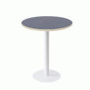 RestooTab - Table Rome blanc Ø70cm bleu fes fenix chants couleur bois - bleu Bois manufacturé TB-ROM1-R70M-BL.FES-BOI