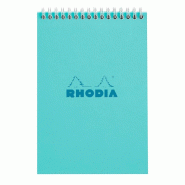 RHODIA Lot de 5 Bloc azur format 148x210 / A5, 80 feuilles 80 g/m² reliure intégrale, quadrillé 5x5 - 3037921182154