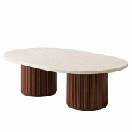 Stellameubles table basse shuriken en travertin - 3667335113941