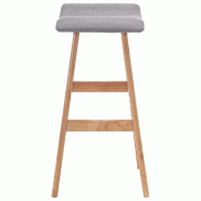 VidaXL Chaise De Bar Gris Clair Tissu - gris 249575_0