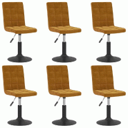 VidaXL Chaises pivotantes à manger lot de 6 marron velours Modèle Zarnelle - 3089298