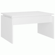 VidaXL Table basse blanc 68x50x38 cm bois d'ingénierie Modèle Atlas Infinite Métal - 808332