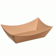Barquette  PP réemployable LOOP 22x14,5x6,5 cm beige foncé - par 60