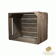 Caisse en bois - caisse à pommes industrielle ancienne - 50 x 40 x 30 cm / 7 kg