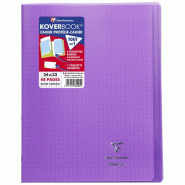 Clairefontaine Lot de 10 Cahier Kover Book 24x32, 48p./24 feuilles 90 g/m² piquées, couv. Transparente violet, Séyès - 3037929844054